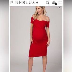Pink blush maternity dress.